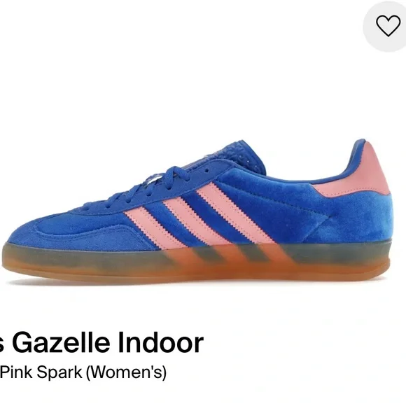 Adidas Gazelle Indoor Women's Shoes - Blue and Pink - Picture 2 of 8